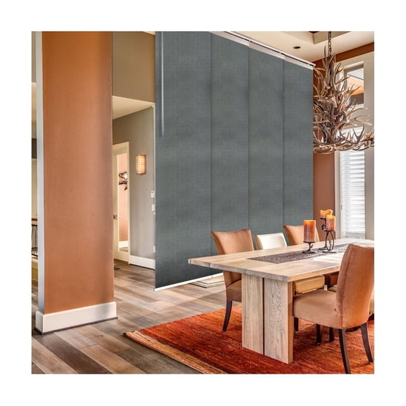 Steel Panel Room Divider - Adjustable Width 48-88 Inches, 94" High