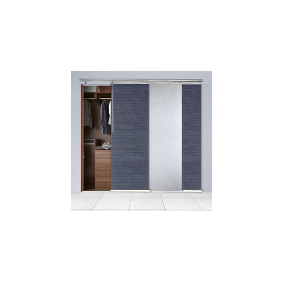 Steel Panel Track System - Room Divider & Window Covering - 66" x 118" - White Finish