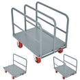 thumbnail image 1 of Steel Panel Truck Cart, Platform Truck Cart, Heavy Duty Lumber Cart Drywall Dolly Cart, Flatbed Cart with 2000 lbs Capacity and 4 Swivel Casters, 36x24inch Steel Board with 3 Side Handrails, 1 of 11