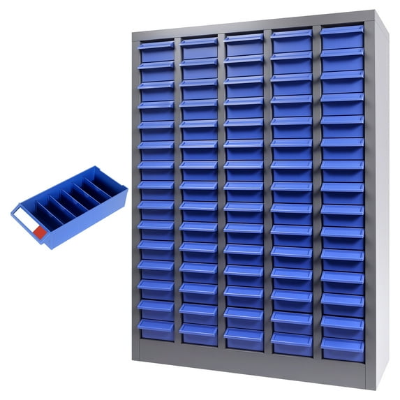 Steel Parts Cabinet with 40 Drawers, Heavy Duty Hardware Tool Cabinet with Plastic Drawers for Bolts, Screws, Fasteners, Tools, Small Parts Organizer for Garage, Shop, Office