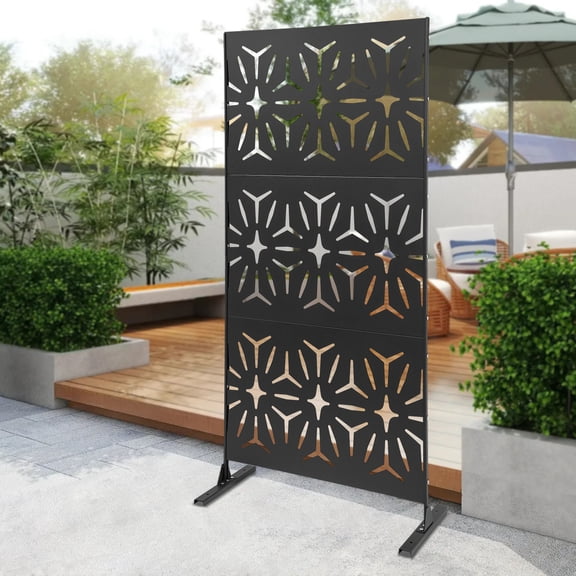 Steel Patio Privacy Screen, Removable Partition Wall, Anti-Corrosion, Vertical Divider for Home Layout and Space Management