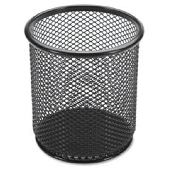 Steel Pencil Cup, 3.5 in. x 3.88 in., Black Mesh