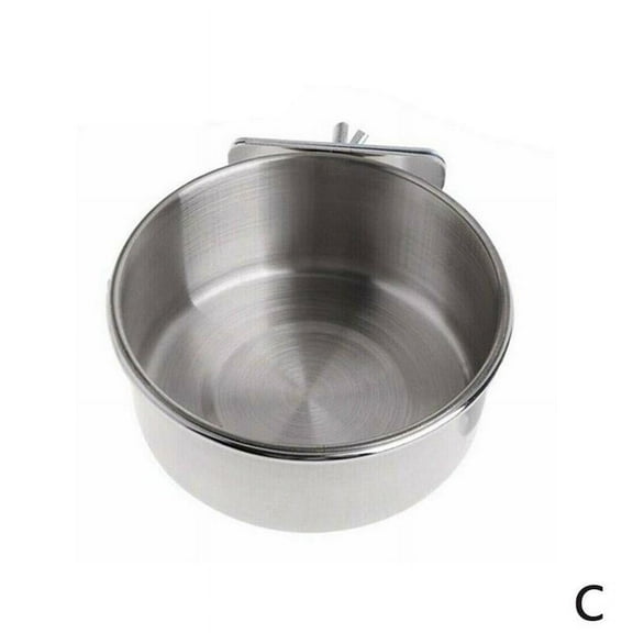 Steel Pet Hanging Bowl Feeding Cat Dog Bird Parrot Food Cup Cage Water` F4A2