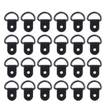 Steel Picture Hangers, Furenl Small Single Hole D Hooks, 24 Pcs D-Rings Photo Frame Hanging Hooks – Picture Frame Holders, Wall Bracket Hangers (Black)