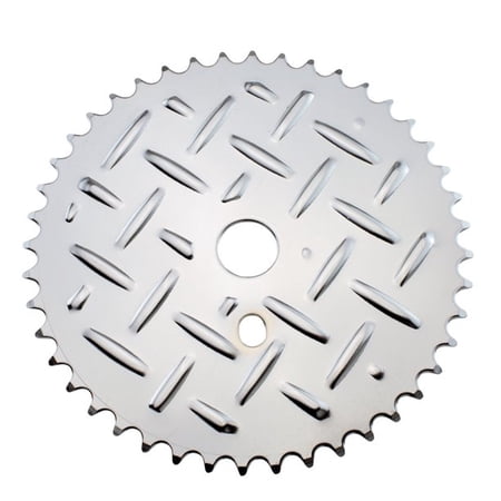 Steel Plate Bicycle Sprocket/Chainring, 44T, Chrome
