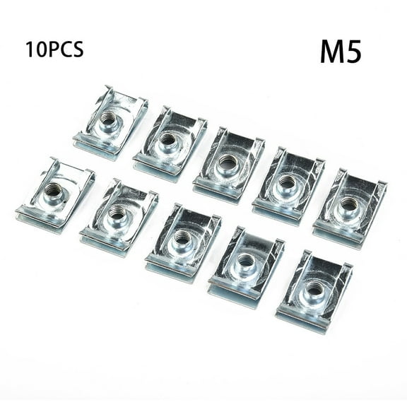 Steel Plated M5 M6 Clip U Spring Nuts Fairing Panel Speed Chimney Fasteners Hardware Set (10/20/50 Pcs) M5-10pcs