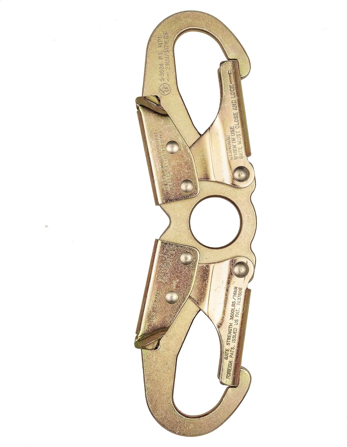 Steel  Plated Spreader Bar Snaphook - Yellow Snap Medium Sized With Fixed Eye - Spreader Snap Hook Separator For Fall Protection And Lifting Applications