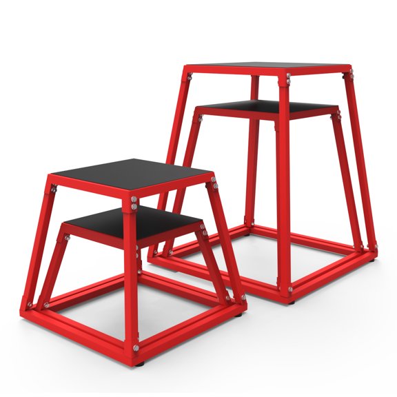 Steel Plyo Box for Exercise, Plyometric Jumping Box Metal Exercise Step Up Box with Anti-Slip Surface for Home Gym Training