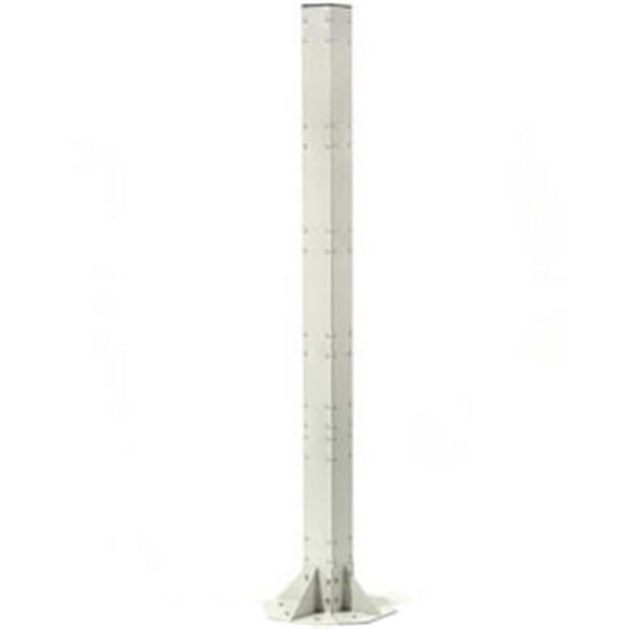 Steel Post with Fixed Base & Power Outlet - Beige