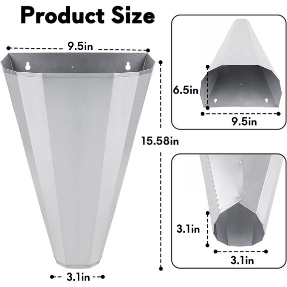 Steel Poultry Restraining Cone for Chickens : Easy to Clean Chicken Cones for Large Layers, Broilers, Roasters, Turkeys Up to 8 Pounds Flat-Back Poultry Killing Cone (4 Pack)