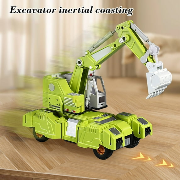 Steel Power Deformable Engineering Vehicle Super Long Truck Liftable Excavator Truck Model Children's Toy Car Boy E