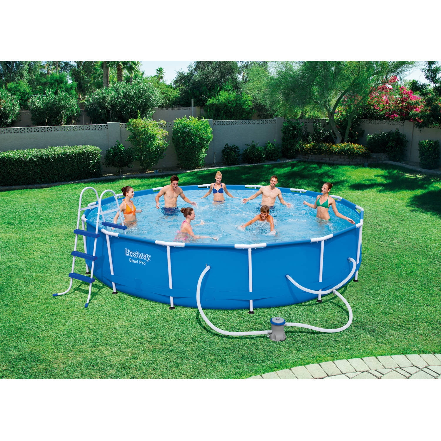 Swimming x Filter with Set Pro Pump Pool Steel 14\' Frame 33\