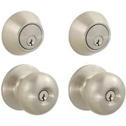 Steel Pro Half Round Entry Lockset And Single Cylinder Quad Pack - Pack of 4