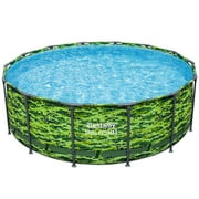 Bestway Steel Pro Max 14x48 Camo Pool Set | Durable Construction, Easy Assembly, and All-Inclusive Accessories - above ground pool set with filter pump, ladder, and pool cover - No Tools Required!