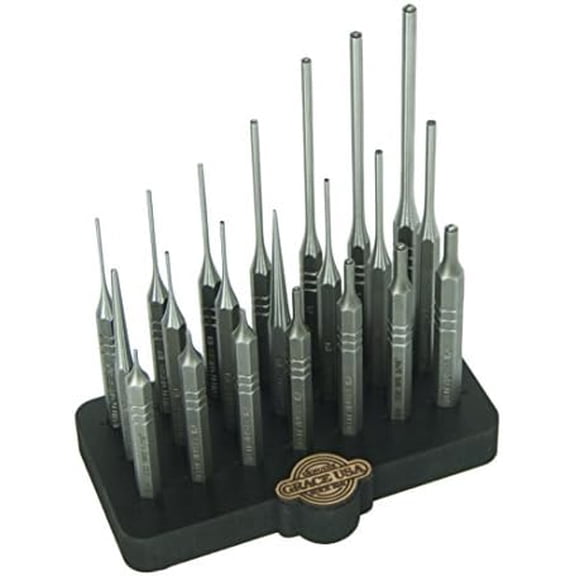 - Steel Punch Set with Bench Block (21-Piece) - Gunsmithing - Steel Punches - 21 piece -Gunsmith Tools & Accessories$$Tools & Hardware Other