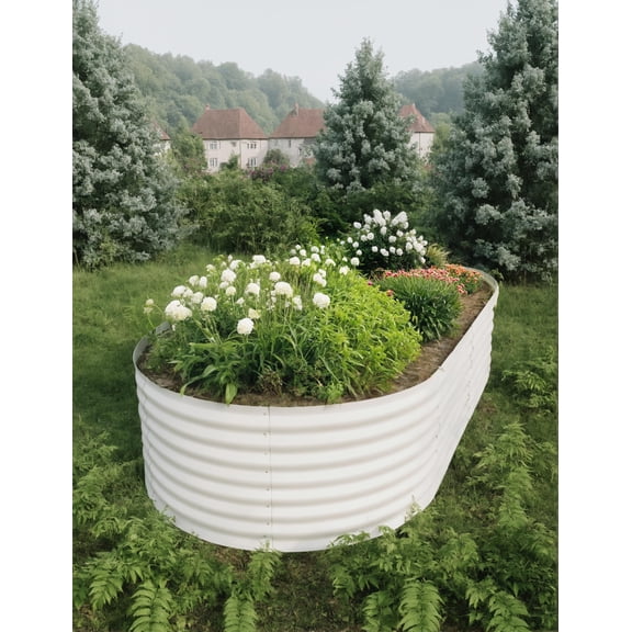 Steel Raised Garden Beds – 1.5-2Ft Deep Elevated Planter Boxes, Rust-Proof & Tool-Assembly for Vegetables, Flowers, Herbs Outdoor Use,Green