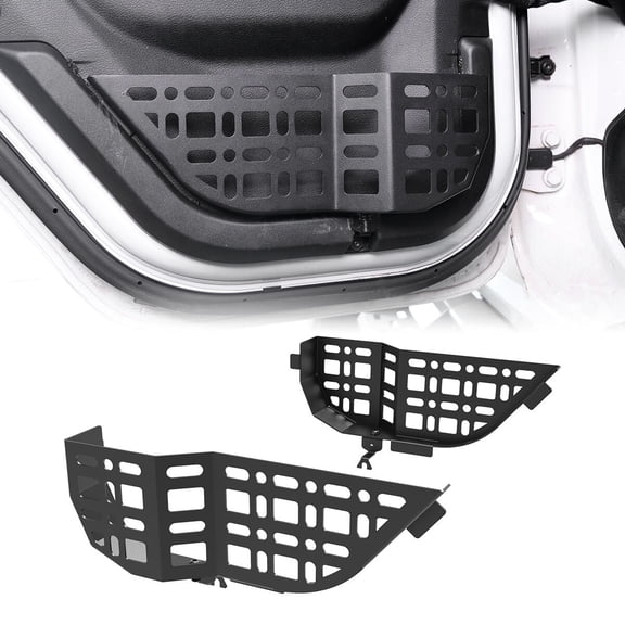 Steel Rear Door Pocket Molle Panels Fit For 2018-2025 Jeep Wrangler JL 4 Doors,Fit For 2020-2026 Jeep Gladiator JT 4 Doors,Interior Door Storage Expansion Accessories