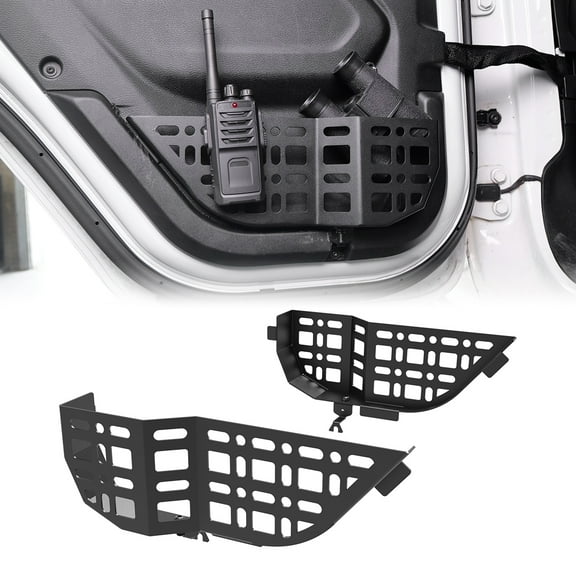 Steel Rear Door Pocket Molle Panels for 2018-2025 Jeep Wrangler JL,for 2020-2025 Jeep Gladiator JT 4 Door,Interior Door Storage Expansion Accessories