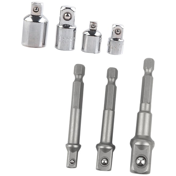 Steel Reduction Socket Adapter 4 Size Square Socket Adapter Bit Conversion Set with 3 Extension Rod Professional