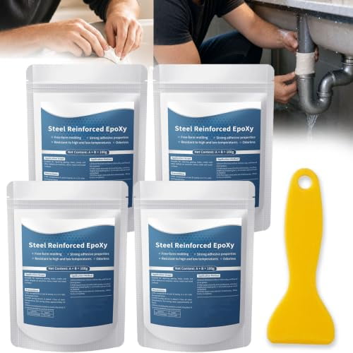 Steel Reinforced Epoxy Putty – 2 Part Waterproof Repair Clay for Metal Wood Tile Ceramic