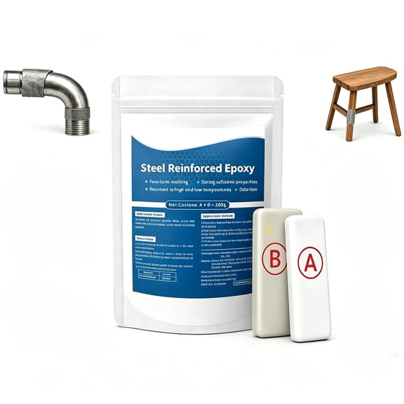 Steel Reinforced Epoxy Putty, 2 Part Waterproof Repair Kit for Bonding Plastic Metal Ceramic Wood Tile Glass, Fast Repair