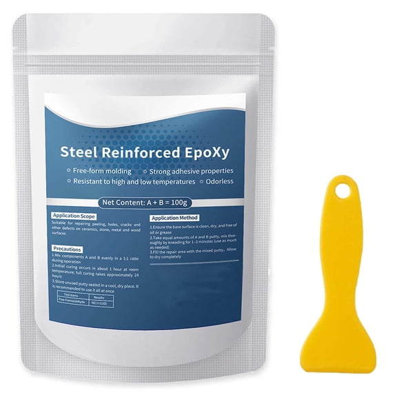 Steel Reinforced Epoxy Putty – 2 Part Waterproof Repair Putty for Metal Wood Tile Ceramic