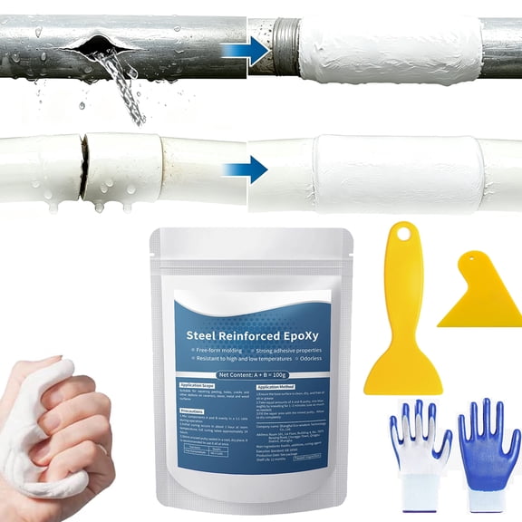 Steel Reinforced Epoxy Putty, 2026 High-Strength Multi-Purpose Repair Clay for Bonding Plastic Metal Ceramic Wood Tile Glass, Fast Repair