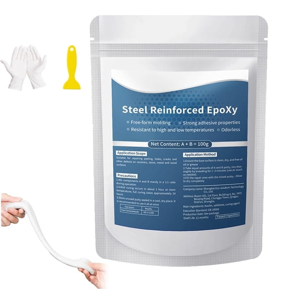 Steel Reinforced Epoxy Putty, 2026 New Epoxy Putty, Durable Metal Repair Putty for Filling Cracks and Holes, Portable Multi Surface Repair Putty for Pipe and Railing Repair