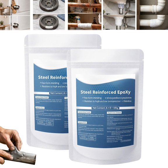 Steel Reinforced Epoxy Putty, 2026 New Epoxy Putty, Durable Metal Repair Putty for Filling Cracks and Holes, Portable Multi Surface Repair Putty for Pipe and Railing Repair