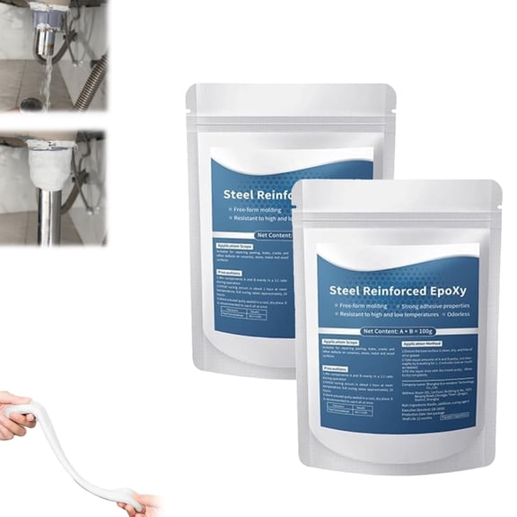 Steel Reinforced Epoxy Putty, 2026 New Epoxy Putty, Durable Metal Repair Putty for Filling Cracks and Holes, Portable Multi Surface Repair Putty for Pipe and Railing Repair