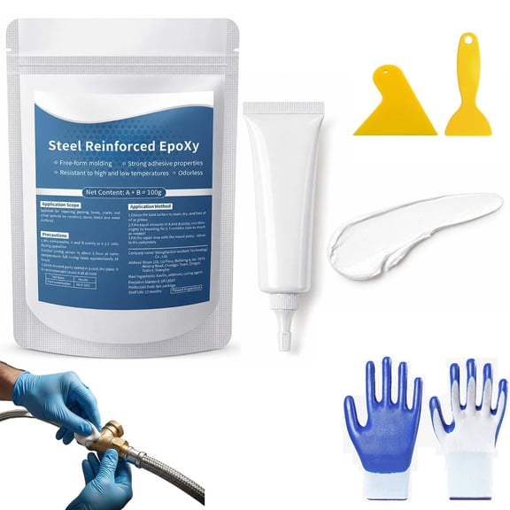 Steel Reinforced Epoxy Putty, 3.5 Oz High-Strength Multi-Purpose Repair Clay, Soft Texture, No Professional Tools Required, Quick, One-Person Repair