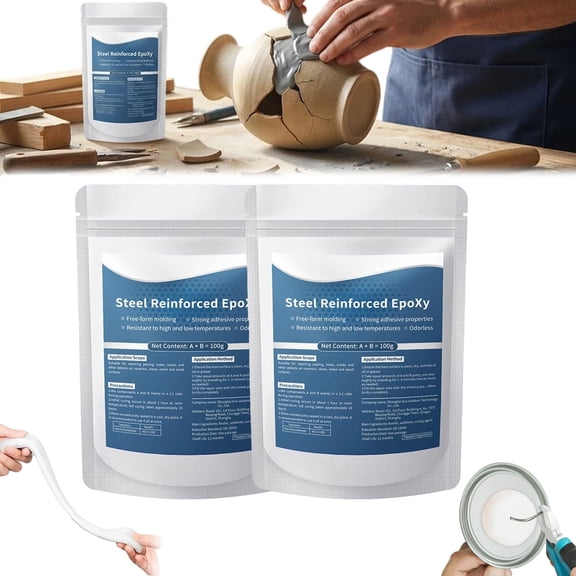 Steel Reinforced Epoxy Putty,3.52oz Waterproof Heat-Resistant Repair Kit,for Bonding Metal,Plastic,Wood