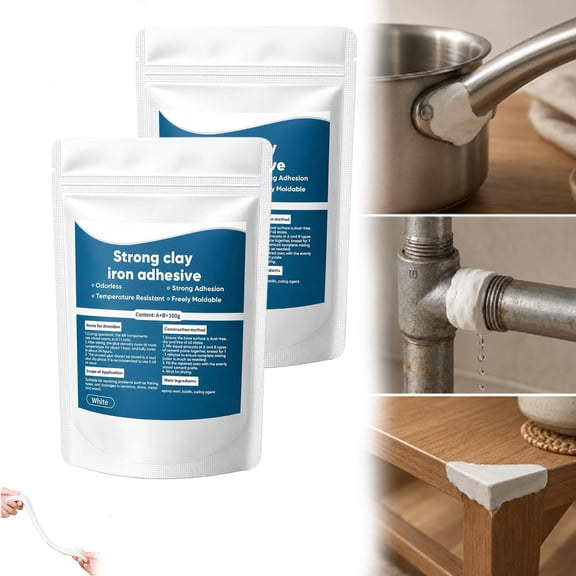 Steel Reinforced Epoxy Putty Durable Metal Repair Clay for Filling Cracks and Holes on Multi Surfaces Pipe Railing