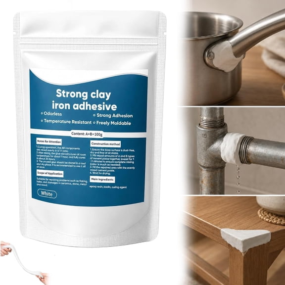 Steel Reinforced Epoxy Putty Durable Metal Repair Clay for Filling Cracks and Holes on Multi Surfaces Pipe Railing
