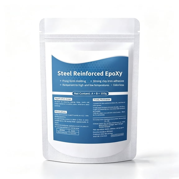 Steel Reinforced Epoxy Putty, Strong Adhesive Repair Kit for Iron Metal, Waterproof Heat-Resistant 2-Part Epoxy