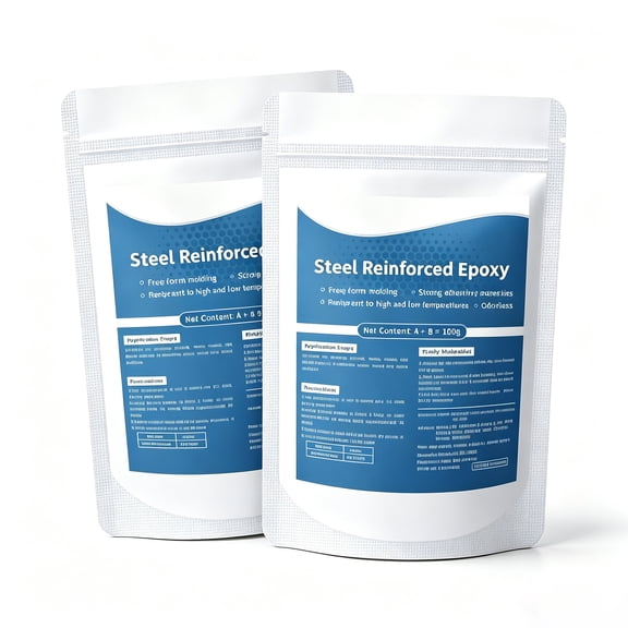 Steel Reinforced Epoxy Putty, Strong Adhesive Repair Kit for Iron Metal, Waterproof Heat-Resistant 2-Part Epoxy