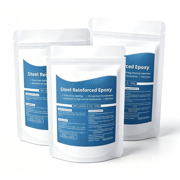 Steel Reinforced Epoxy Putty, Strong Adhesive Repair Kit for Iron Metal, Waterproof Heat-Resistant 2-Part Epoxy