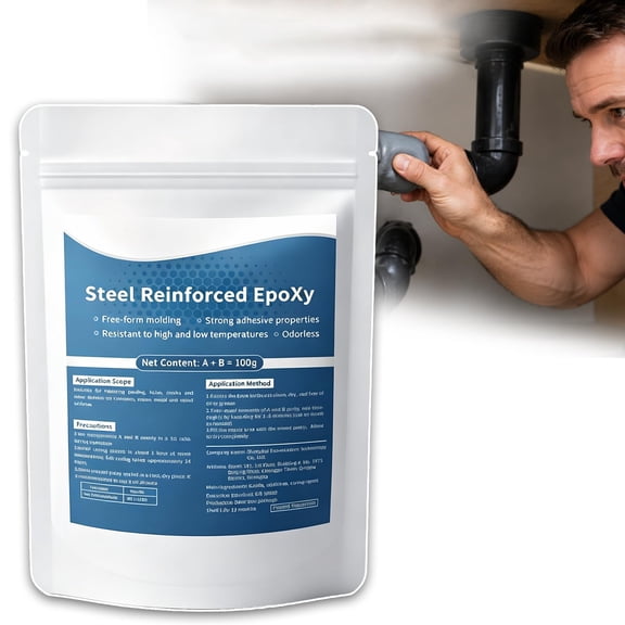 Steel Reinforced Epoxy Putty, Strong Moldable Repair Clay for Metal, Pipe & Plastic, Waterproof Hand-Knead A+B Filler for Crack