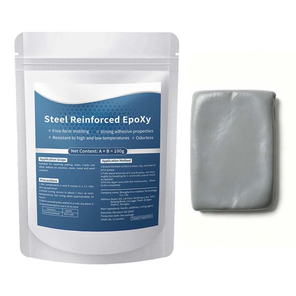 Steel Reinforced Epoxy Repair Putty, Waterproof Heat-Resistant Epoxy Putty Repair Kit, for Pipe Leaks, Cracks & Holes
