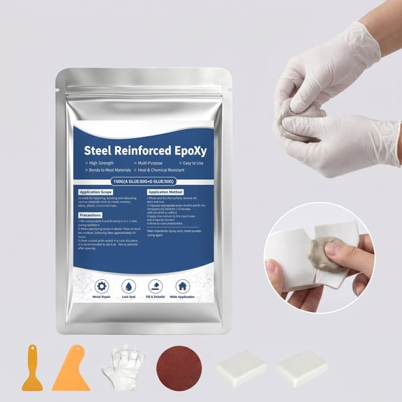 Steel Reinforced Multi-Purpose Epoxy Putty Repair Clay,2-Part Waterproof Heat-Resistant for Metal Wood Ceramic Tile Plastic Glass(A)