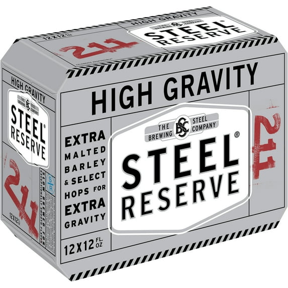 Steel Reserve High Gravity , 12 Pack, 12 fl oz Aluminum Cans, 8.1% ABV
