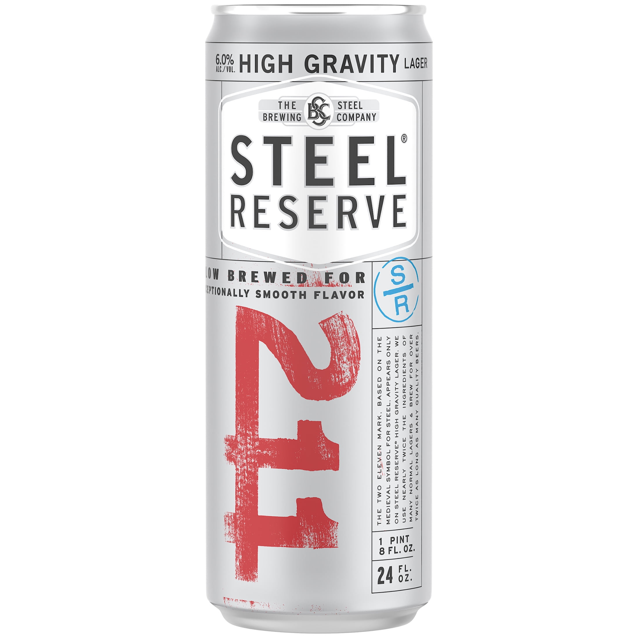 Steel Reserve High Gravity Beer, 24 fl oz Aluminum Can, 8.1% ABV, Domestic Lager