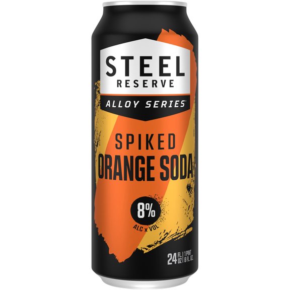 Steel Reserve Spiked Orange Soda , 24 fl oz Aluminum Can, 8% ABV