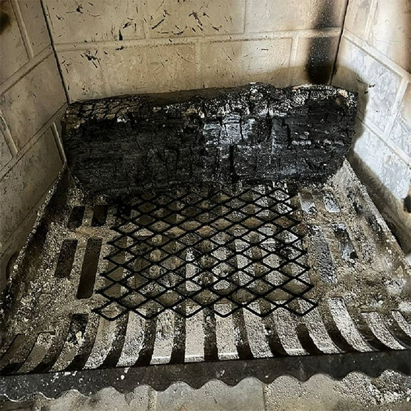 Steel Retainer Ember for Fireplace Grates 7.5x11.8in, Heavy Duty Solid Steel, Add Support to Fire Logs on Grate, Black