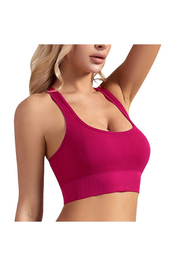 No Steel Ring Large Size Underwear Women's Sports Fitness Bra Yoga Beauty Vest Gathered Fixed Shoulder Strap BraNo Steel Ring Large Size Underwear Women'S Sports Fitness Bra Womens Running Bra