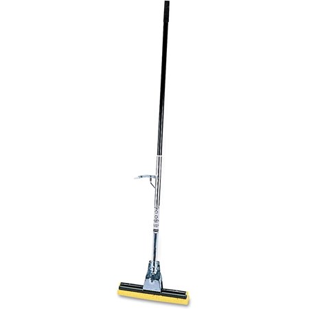 Steel Roller Sponge Mop, Bronze Handle with 12" Wide Yellow Sponge, pull lever RUB6435BRO