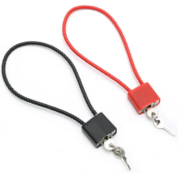 Steel Rope Padlocks with Same Keys, Padlock Long Shackle Outdoor, Padlock Flexible Cable-BK-17CM