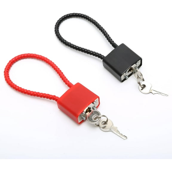 Steel Rope Padlocks with Same Keys, Padlock Long Shackle Outdoor, Padlock Flexible Cable-BK-8.5CM