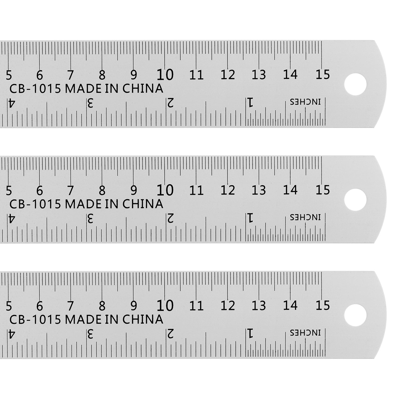 Steel Ruler 15cm 6 Inch Aluminum with Conversion Table, 3 Pieces ...