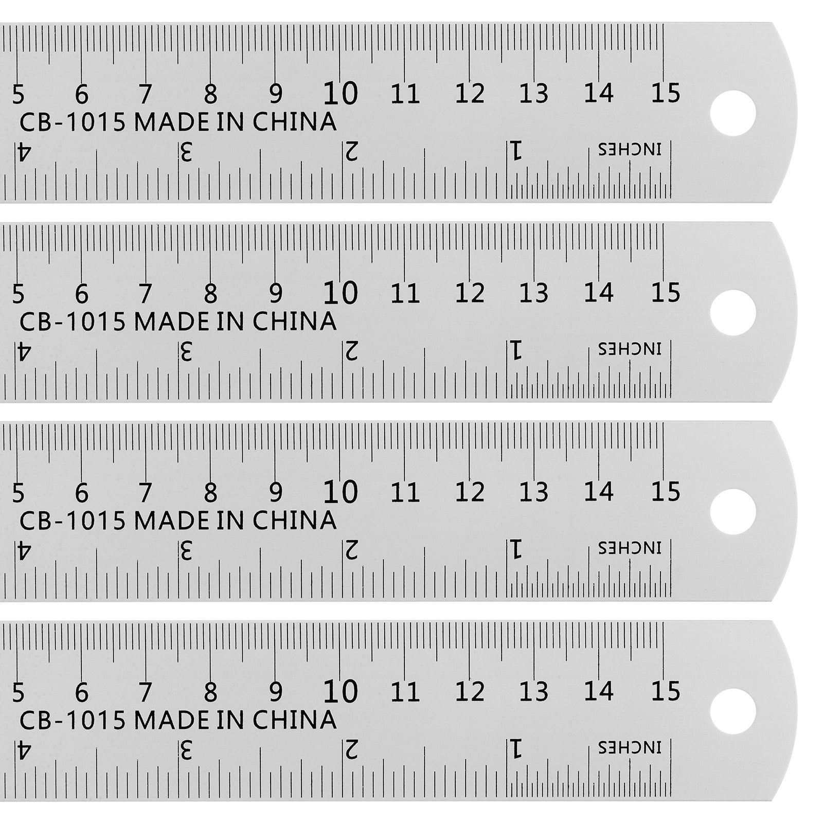 Steel Ruler 15cm 6 Inch Aluminum with Conversion Table, 4 Pieces ...